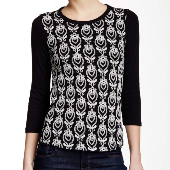 J Crew Factory Embroidered Front Tee - Picture 1 of 7